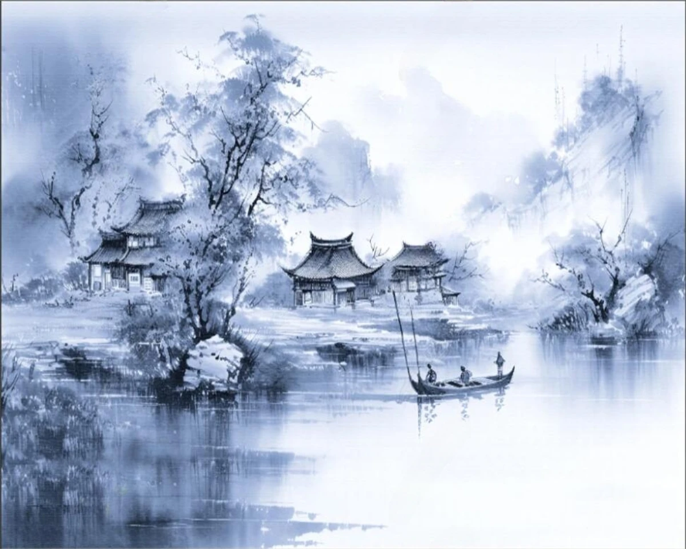 3D Wallpaper Chinese Eclectic Scenes
